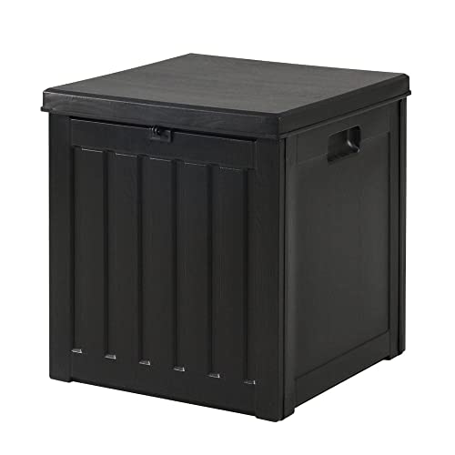 Gardeon Indoor/Outdoor Storage Box 80L with Lockable Lid for Patio Cushions, Pool Accessories, Toys, Gardening Tools, Sports Equipment, Waterproof and UV Resistant, Black