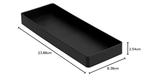 Amazon Basics Plastic Desk Organizer - Half Accessory Tray, Black