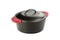 Lodge L8DOL3HH41PLT Cast Iron Dutch Oven with Handle Holders, 5 Quart, Black/Red