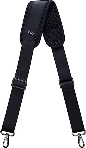 ZINZ Bag Shoulder Strap, Padded Adjustable Shoulder Strap Replacement, Black, 57 inch