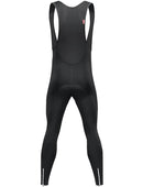 qualidyne Men's Cycling Bib Tights 3D Padded Winter Thermal Cold Weather Bike Bib Pants Biking Bicycle Long Leggings