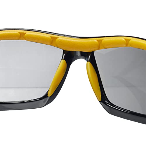 Stanley In-Out Lens Full Frame Safety Glasses - Outdoor Grey Tinted Lens High UV Protection Glasses - Black Frames and Padded Brow Guard - Rubber Tipped No-Slip Design - SY180-9D