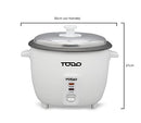 TODO 1.8L Rice Cooker 10 Cup Capacity 700W Spoon Cup Keep Warm Non Stick Pan