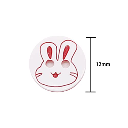 Colorful Resin Buttons for Baby Kids Cardigans Knitting Sewing Button,80pcs 12mm Round Sewing Buttons Plastic Cute Rabbit Crafting Buttons for Art Craft Child Clothing Sewing Painting DIY Decor