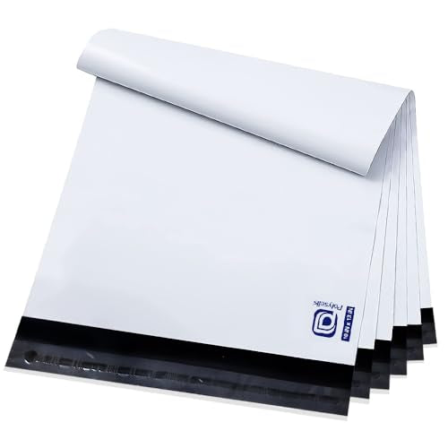 POLYSELLS Poly Mailers Shipping Envelopes, Strong Adhesive Sealing, Waterproof, and Tear-resistant Postal Mailing Bags. Mailer Bags for clothing, books, and accessories. (White, 10x13 Inch, 1000 pc)