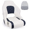 NORTHCAPTAIN M3 Premium Sport Flip Up Boat Seat Captain Bucket Seat with Boat Seat Cover，White/Blue