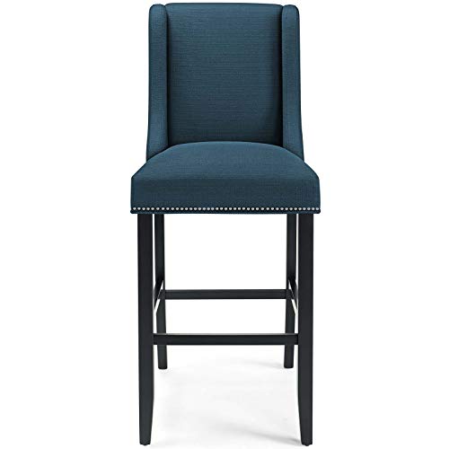 Modway Baron Fabric Upholstered Dining Bar Stool in Azure