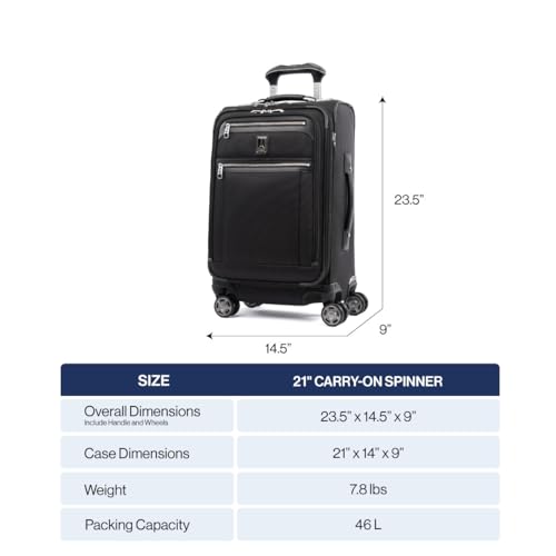 Travelpro Platinum Elite Softside Expandable Luggage, 8 Wheel Spinner Suitcase, USB Port, Fits up to 15" Laptop, Men and Women, Business Plus, Bordeaux Red, Carry-On 21-Inch, Platinum Elite Softside