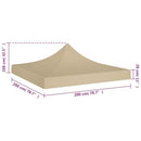 vidaXL Party Tent Roof 2x2 m Beige 270 g/m²