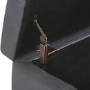 Simpli Home Kingsley Large Storage Ottoman Bench, Stone Grey