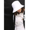 Malaxlx White Bucket Hat for Women Men, Summer Travel Beach Outdoor Sun Hat Reversible Double-Side-Wear