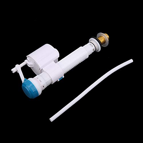 Toilet Fill Valve Toilet Fill Valve Bottom Entry ABS Toilet Push Button Fill Valve Dual Flush Cistern Syphon Bathroom Blue White UK G1/2 (4 Points Copper Pipe Water Inlet Valve)