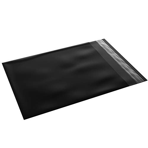 Black Poly Mailer Courier Bag Self Sealing Packing Plastic Aznpac Shipping Mailing Satchel Thickness 60 Micron 100 Bags (190x260mm)