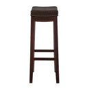 (brown) - Linon Claridge Patches Bar Stool, 80cm , Brown