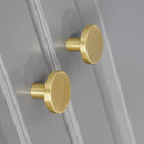 AcbbMNS 10 Pack Brass Cabinet knobs Gold Round Handles 25mm Diameter Single Hole Pulls for Dresser Drawers Cupboard Kitchen Bathroom