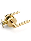 1 Pack Gold Door Handles, Polished Brass Lock without Key, Privacy Door Lever Interior, Door Lever for Bedroom and Bathroom, Heavy Duty, Left or Right Handing