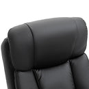 HOMCOM PU Leather Massage Recliner Chair with Ottoman 10 Point Vibration Swiveling Armchair, Black