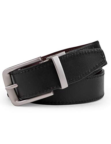 Timberland Men's Classic Leather Belt Reversible From Brown To Black, Brown/black, 34