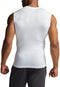 TSLA Men's Compression V Neck Sleeveless Tank Top, Cool Dry Sports Running Basketball Workout Athletic Base Layer MUV06-WHT Large