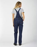 Dickies Women's Denim Double Front Bib Overalls, Dark Stone Wash, Medium