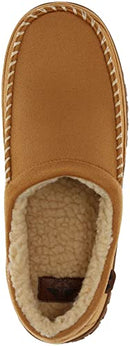 Dockers Mens Slipper, Rugged Clog Moc Toe with Sherpa Lining, Tan, Size 14