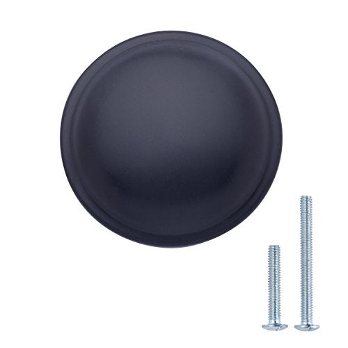 Amazon Basics Mushroom Cabinet Knob, 1.19-inch Diameter, Flat Black, 10-Pack