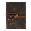 Leather Journal with lined Deckle Edge Paper 8x6 inch and Vintage Key/Handmade Writing Notebook Diary/Bound Daily Notepad for Men & Women Medium, Sketch/Writing pad, for Artists (8 x 6, Brown)