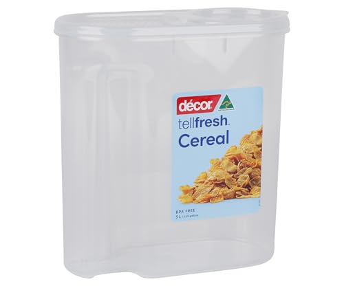 Décor 072071-004 Cereal Container, 5 L, Clear