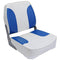 Boat Seat, Marine Folding Seat, Folding Boat Seat Low/High Back, Fold-Down Boat Captain Chair for Fishing Boat, Sightseeing Boat, Speedboat, Canoe (Blue and white, 1)