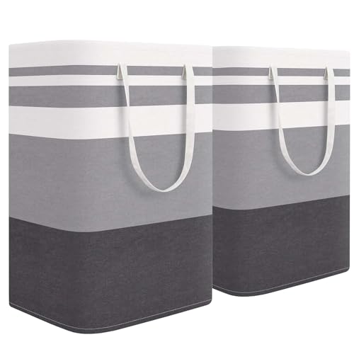 DAWNTREES Laundry Basket, 2-Pack 75L Waterproof Laundry Hamper, Collapsible Laundry Bag with Extended Handles, Laundry Room Organization Laundry Baskets for Laundry Clothes Toys