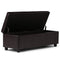 Simpli Home Avalon Rectangular Faux Leather Storage Ottoman Bench Large Brown