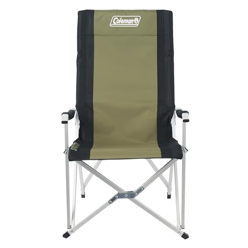 Coleman Swagger Aluminium Sling Chair | Outdoor Camping Chair, Lightweight Aluminium Design, Compactly Folds for Easy Transport, with Shoulder Strap Black/Green