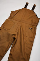 Dickies Men's Duck Insulated Bib Overall, Brown Duck, Small