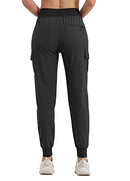 WILLIT Women's Cargo Hiking Pants Lightweight Athletic Outdoor Travel Joggers Quick Dry Workout Pants Water Resistant Black M