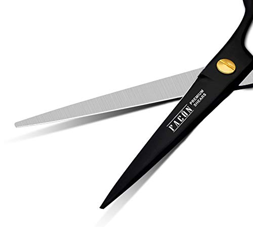 Facón Professional Razor Edge Barber Hair Cutting Scissors - Japanese Stainless Steel - 6.5" Length - Fine Adjustment Tension Screw - Salon Quality Premium Shears (The Bravo)