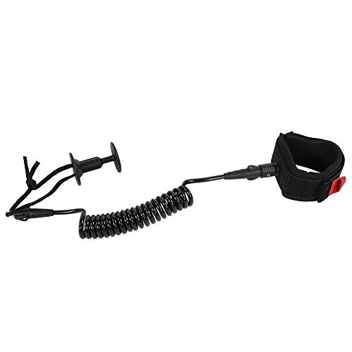 Premium Surfboard Leash, Surf Paddleboard Leash Coiled Wrist Board Surfing Accessories Maximum Strength Lightweight Kink Free for Shortboard Skimboard Fishboard Longboard(Black)