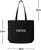 TOTES Pure Cotton Black Tote Bag| (50x43cm) Eco-Friendly Foldable Shoulder Shopping Bags | Washable Reusable Cloth & Unisex Grocery Bags With (50cm) Handles