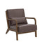 glitzhome 30.75 "H Mid Century Coffee Accent Armchair, Single Reading Armchair PU Leather Lounge Chair with Walnut Ruberwood Frame