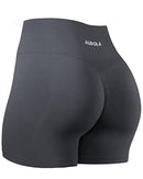 AUROLA Intensify Workout Shorts for Women Seamless Scrunch Short Gym Yoga Running Sport Active Exercise Fitness Shorts Asphalt Grey