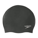 Speedo Unisex Adult's Plain Moulded Swim Cap, Black, One Size