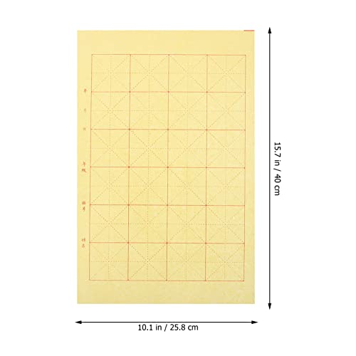 Healifty 150 Sheets Chinese Calligraphy Paper Ink Writing Grid Rice Paper for Chinese Calligraphy Brush Writing Sumi Set