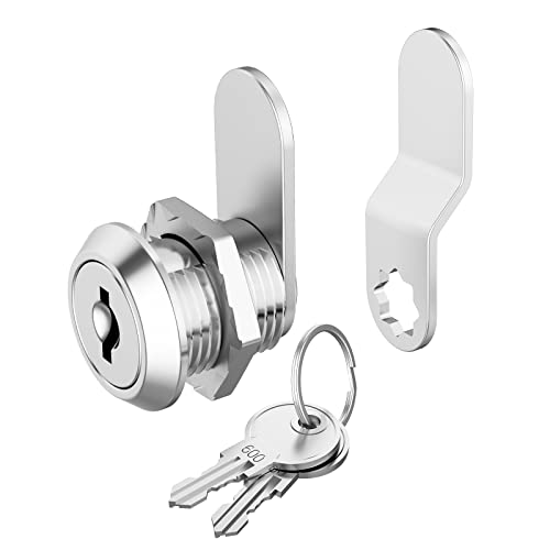 1 Pack Cabinet Locks with Keys, 5/8" Cam Lock Keyed Alike, Secure Drawer Mailbox File Cabinet, RV Storage Locks Tool Box Locks Replacement Set, Zinc Alloy