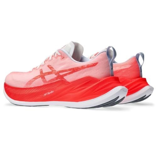 ASICS Unisex SUPERBLAST Running Shoes, White/Sunrise Red, 5.5 Wide Women/4 Men