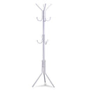OZSTOCK® 12 Hook Coat Hanger Stand 3-Tier Hat Clothes Metal Rack Tree Style Storage Black/White (White)