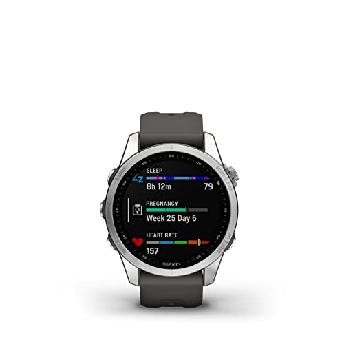 Garmin Fenix 7S, Silver with Graphite Band, Multisport GPS Watch