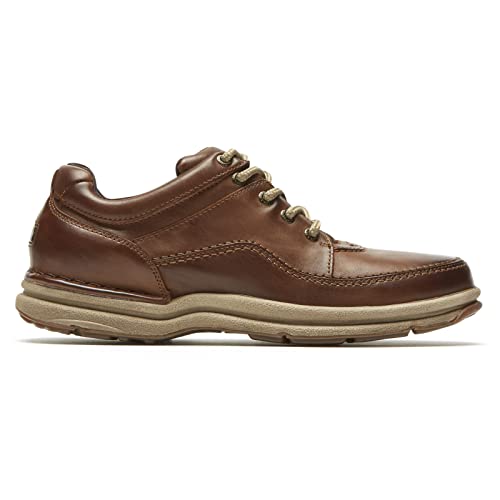 Rockport Men's World Tour Classic Walking Shoe Sneaker, Brown Leather, 9.5 US