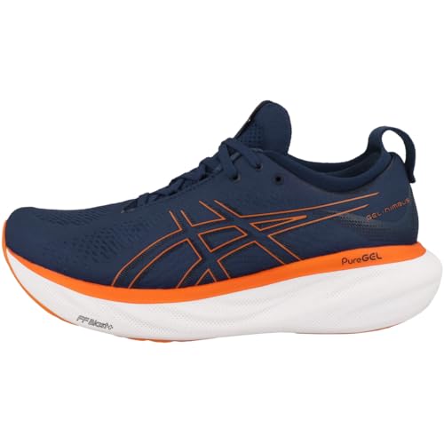 ASICS Men's Gel-Nimbus 25 Training Shoe, Deep Ocean/Bright Orange, US 8