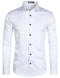 ZEROYAA Mens Slim Fit Long Sleeve Tuxedo Dress Shirts/Prom Performing Shirts, Z54-white Black, X-Large