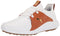 PUMA Men's Ignite Fasten8 Crafted Golf Shoe, Puma White/Gold/Leather Brown, 11