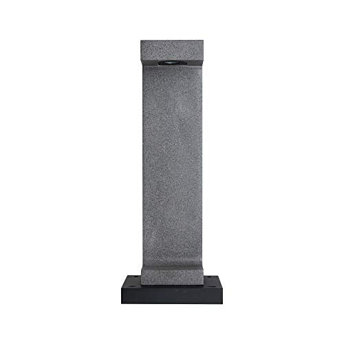 Paulmann Concrea 94502 LED Outdoor Bollard Light IP44 Including 1 x 6.8 Watt Bollard Light Made of Black Sandstone Garden Lighting Concrea 3000 K